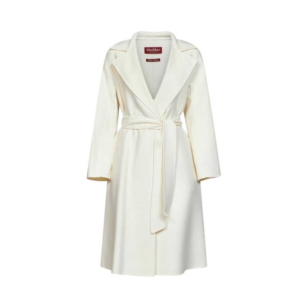 Max Mara Studio Women Butter Mstcles Long Wrap Coat